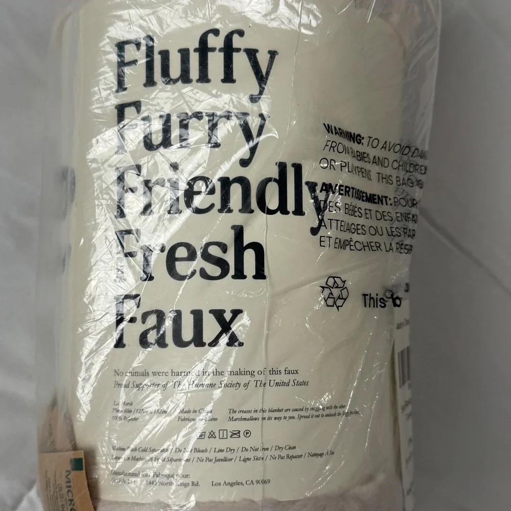 UnHide Lil Marsh Blanket Faux Fur Beigebear Beige 50